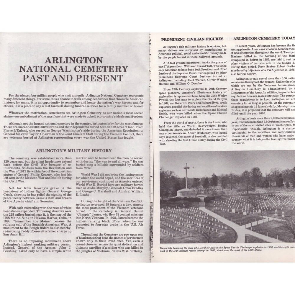 Vtg Arlington National Cemetery VA Guide Booklet Tomb of the Unknown Soldier - Picture 3 of 3